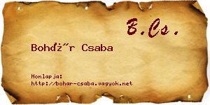 Bohár Csaba névjegykártya
