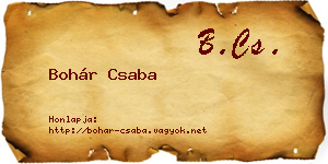 Bohár Csaba névjegykártya