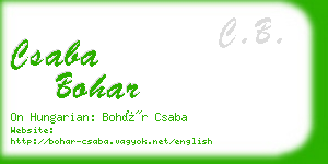 csaba bohar business card